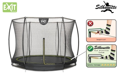 EXIT Silhouette 305 (10ft) ground trampolin Black + safetynet