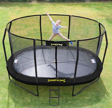 JumpKing Trampolin Oval Black 460 x 305 cm.