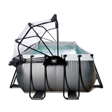 EXIT havepool 540x250x122 cm med DOME og filterpumpe-Black Leather