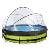 EXIT Havepool Ø 300x76 cm med Dome og filterpumpe–Lime