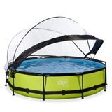 EXIT Havepool Ø 300x76 cm med Dome og filterpumpe–Lime