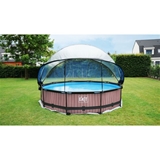 EXIT Havepool Ø 360x76 cm med DOME og filterpumpe–WOOD