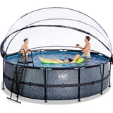 EXIT Havepool Ø 488x122 cm med DOME og sandfilterpumpe–STONE