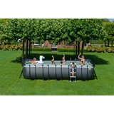 EXIT havepool 540x250x122 cm med DOME og filterpumpe-Black Leather