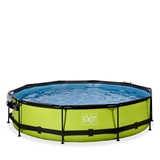 EXIT Havepool Ø 300x76 cm med Dome og filterpumpe–Lime