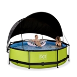 EXIT Havepool Ø 300x76 cm med canopy og filterpumpe–Lime