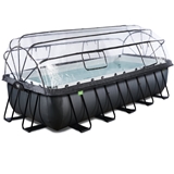 EXIT havepool 540x250x122 cm med DOME og filterpumpe-Black Leather