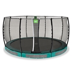 EXIT Allure Classic nedgravet trampolin ø427cm grøn + sikkerhedsnet